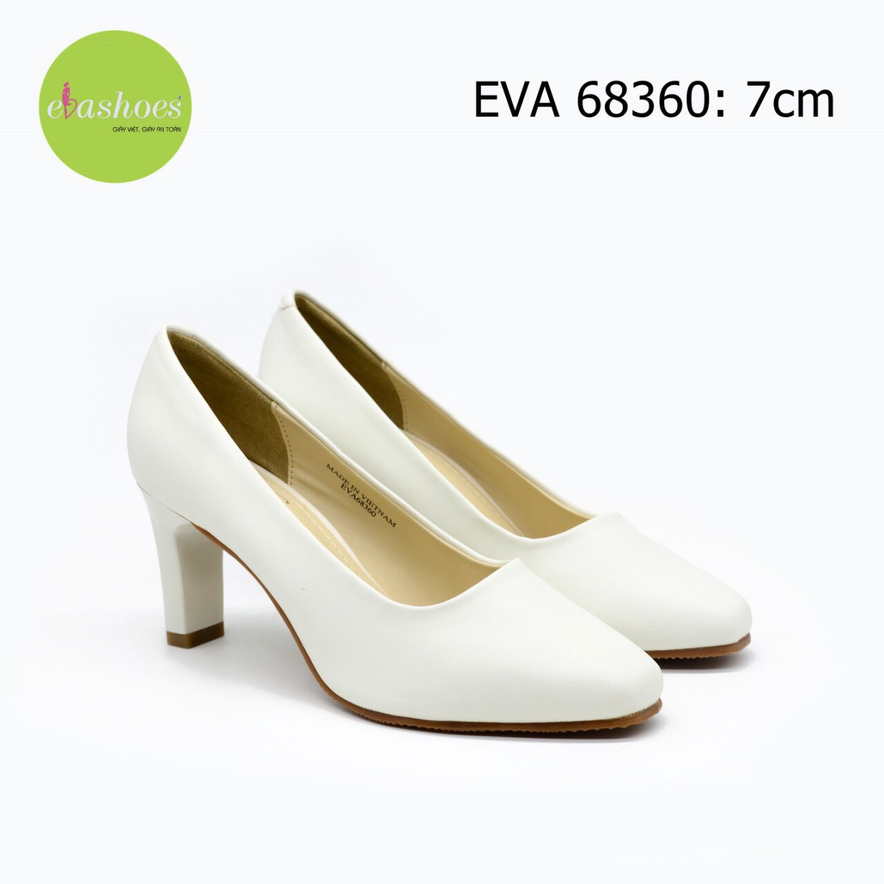 Giày cao gót nữ mũi vuông cao cấp EVA68360.